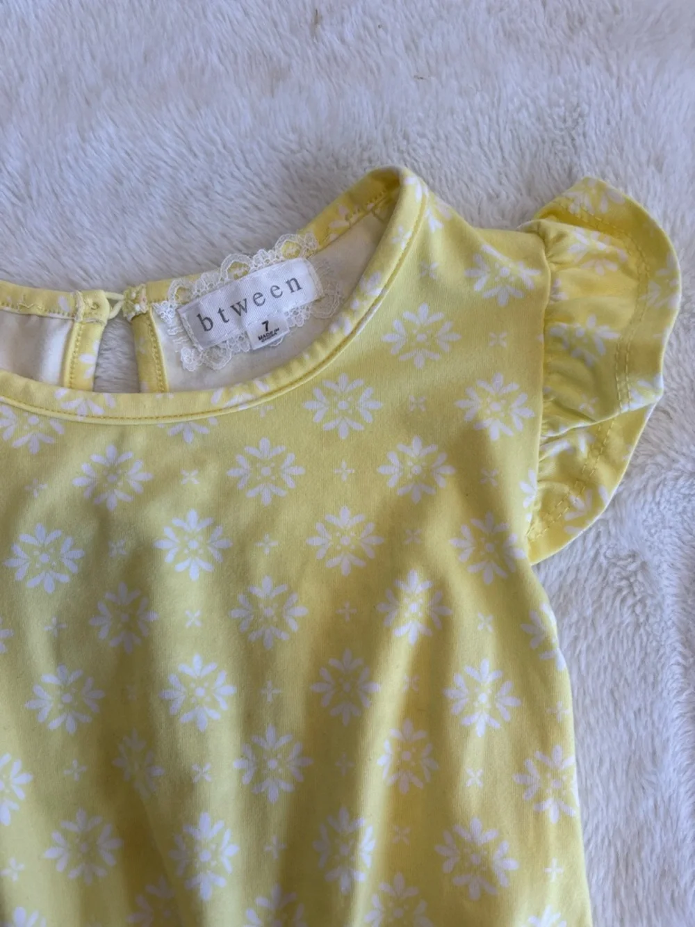 Btween 7 girls yellow shorts romper one piece summer girls - Picture 3 of 3